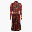 Burberry långärmad trapeze klänning svart/multi