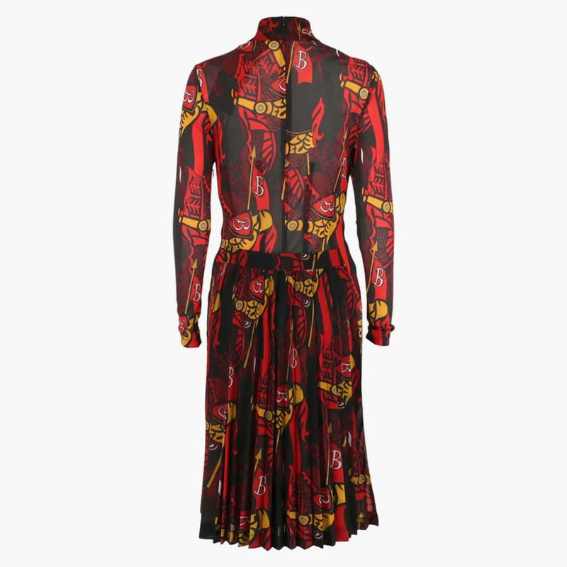 Burberry Long Sleeve Trapeze Dress Black/Multi