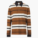 Burberry Long Sleeved Monogram Polo Shirt Brown White Black