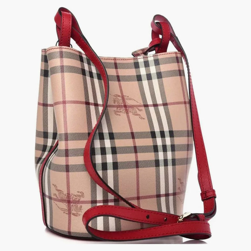 Burberry Lorne Haymarket Nova checkar liten crossbody röd
