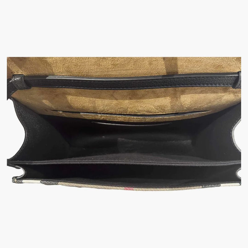 Burberry macken liten checkkedja crossbody svart