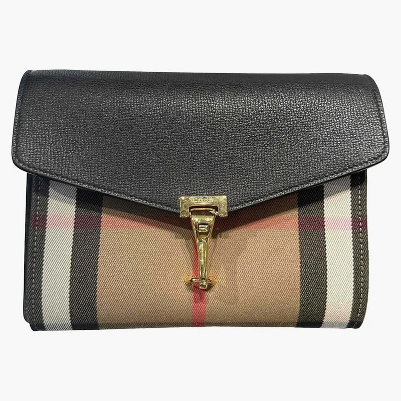 Burberry macken liten checkkedja crossbody svart