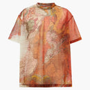 Tričko s nadrozměrným oranžovým oranžovým tričkem Burberry Map Print.