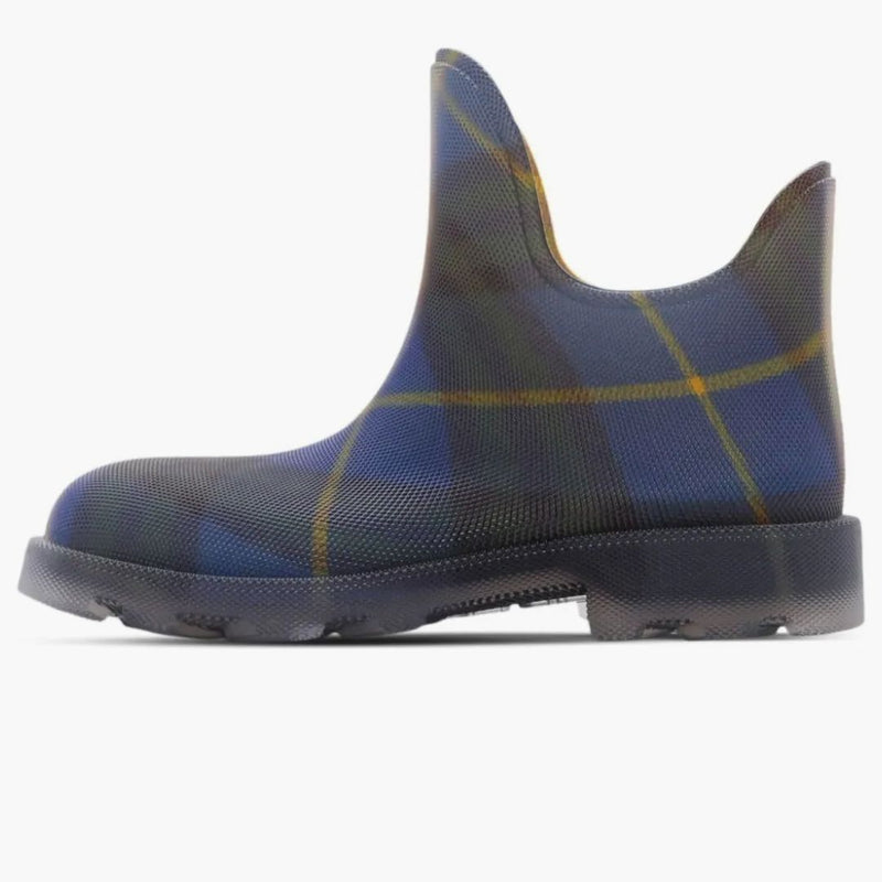 Burberry Marsh Checked Ankle Boots Blue Yellow