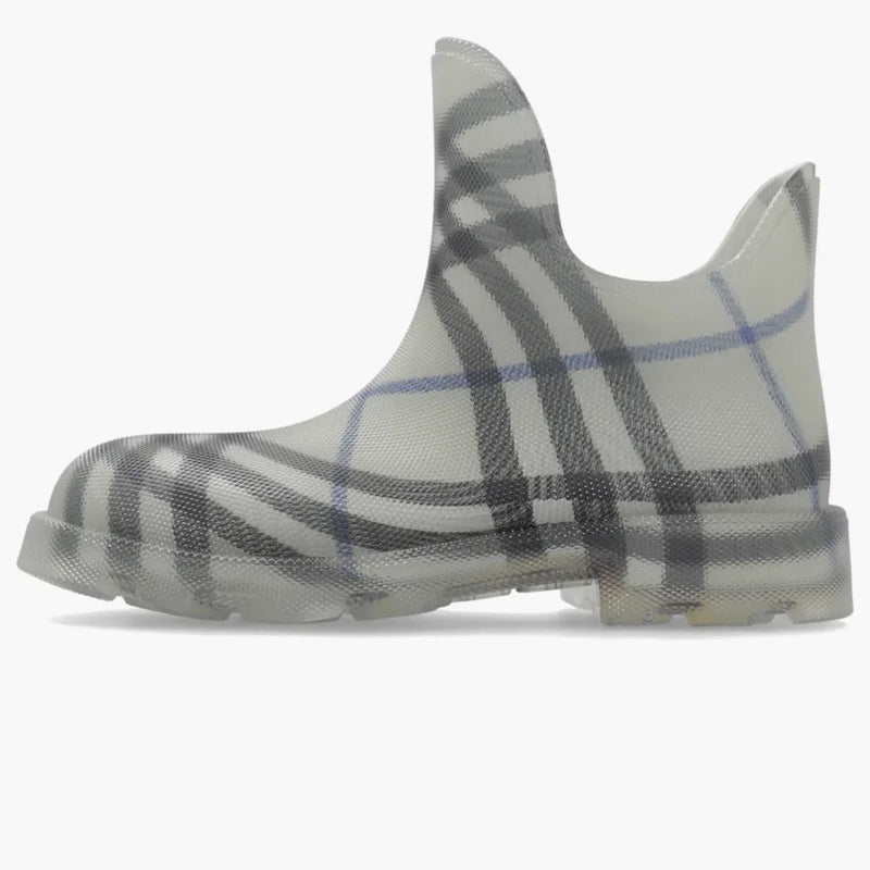 Burberry Marsh Checked Ankle Boots Gray Blue