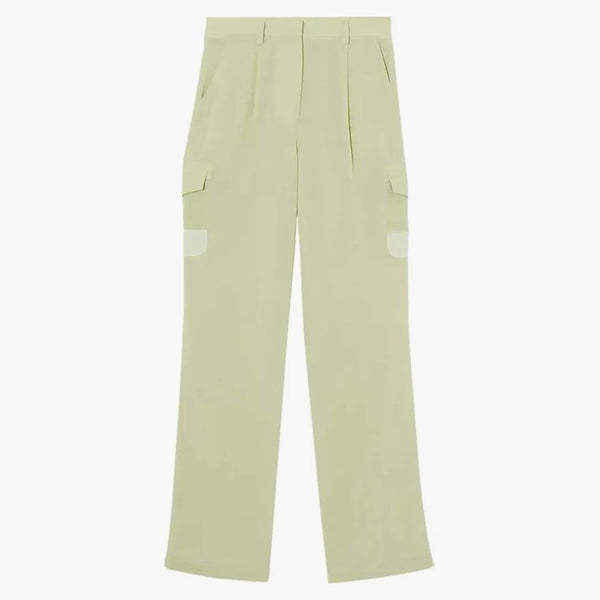 Burberry Mid-rise Silk Trousers Mist Green