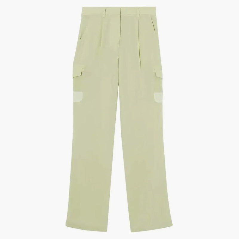 Burberry Mid-Rise Silk Trousers Mist Green