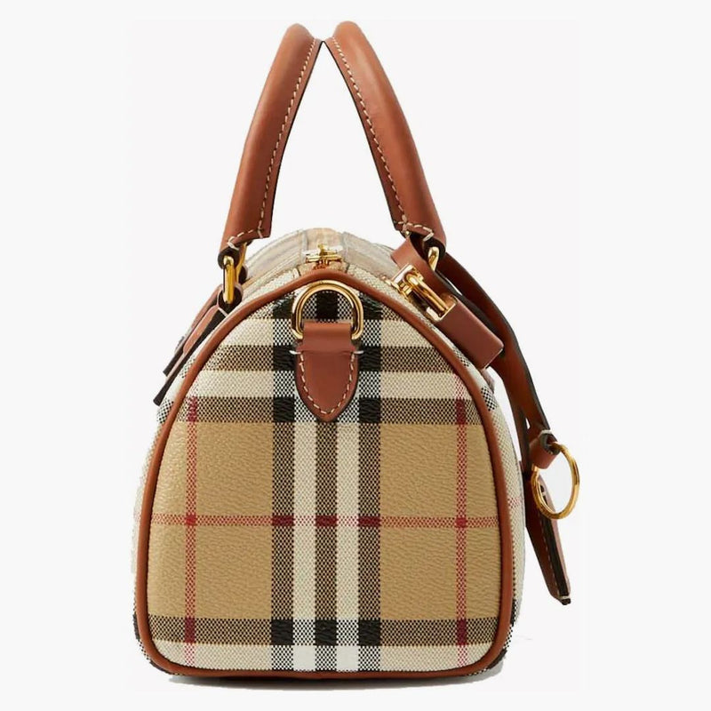 Burberry Mini Check Bowling Bag Vntg Chk/Briar Brown