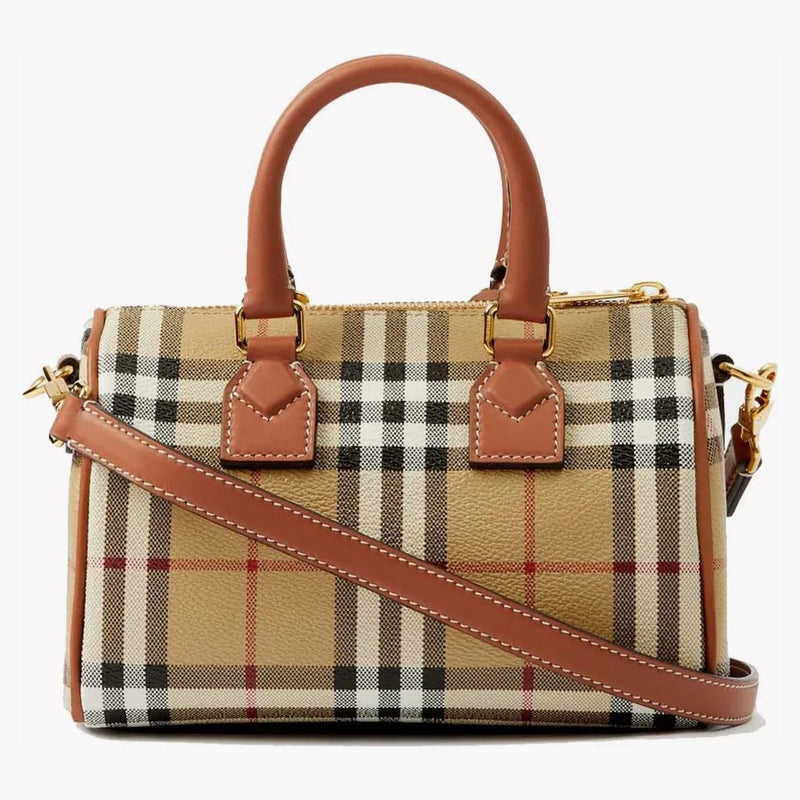 Burberry Mini Check Bowling Bag Vntg Chk/Briar Brown