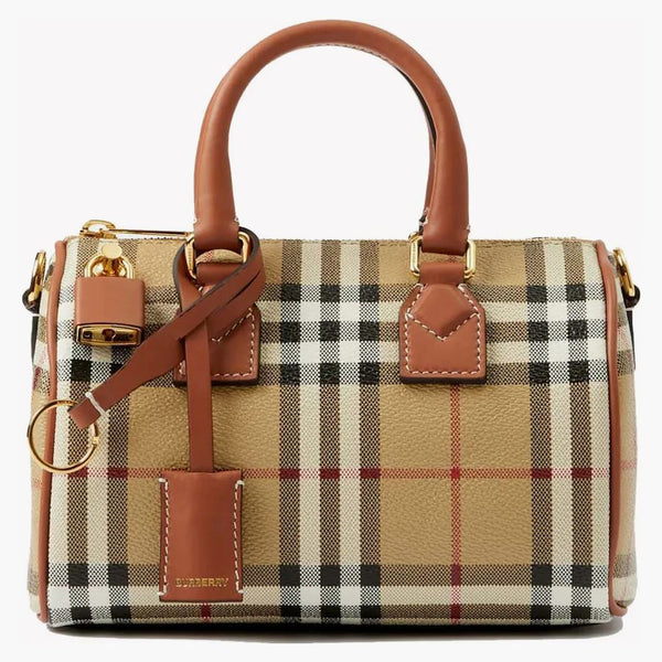 Burberry Mini Check Bowling Bag Vntg Chk/Briar Brown