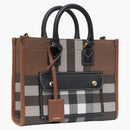 Burberry Mini Check and Leather Freya Dead Bag Dark Birch Brown