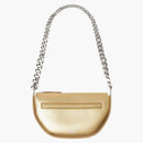 Burberry Mini Metallic Leather Olympia Shoulder Bag Gold