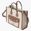 Burberry Mini Two-Tone Canvas Freya Dead Bag Natural/Tan