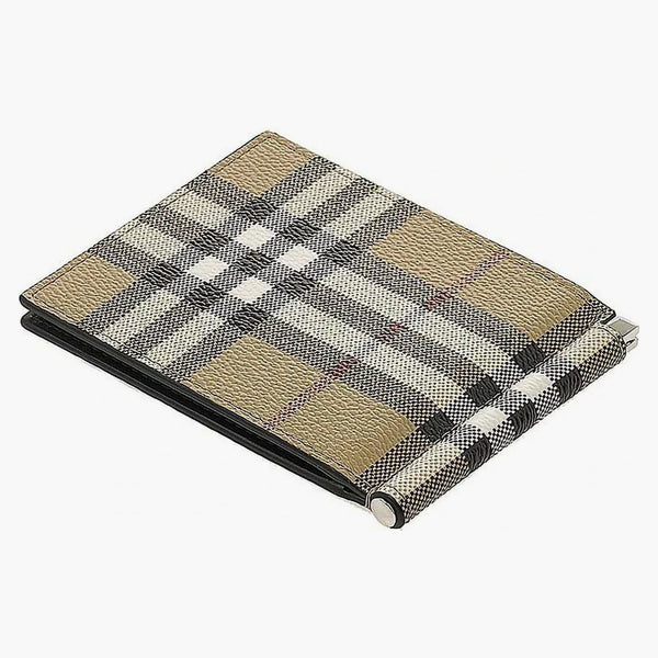 Burberry Money Clip (80698091) Wallet Check Beige