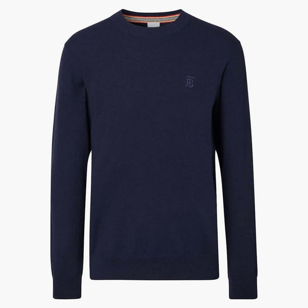 Burberry Monogram-inbruten finstickad tröja marin