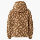 Burberry Monogram Fleece Jacquard Hooded Top Soft Fawn