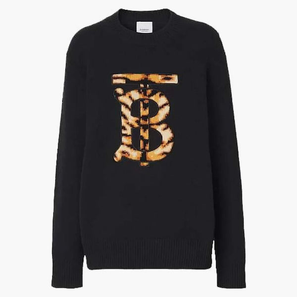 Burberry monogram motiv kashmir tröja svart