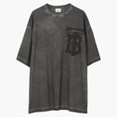 Burberry Monogram Motif Cotton Nadměrné tričko uhlí šedé