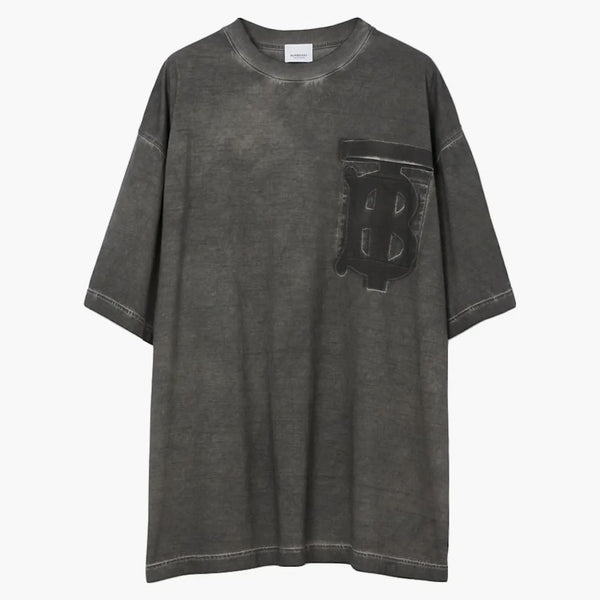Monogramma Burberry Motivo in cotone Oversize T-shirt Carbalo grigio