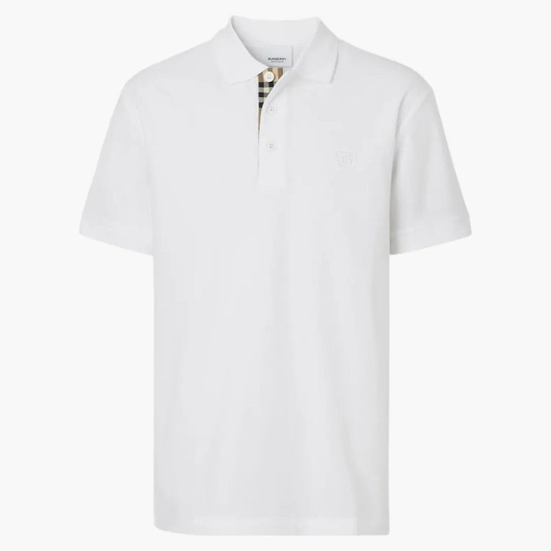 Burberry monogram motiv bomull pique polo vit/arkiv beige