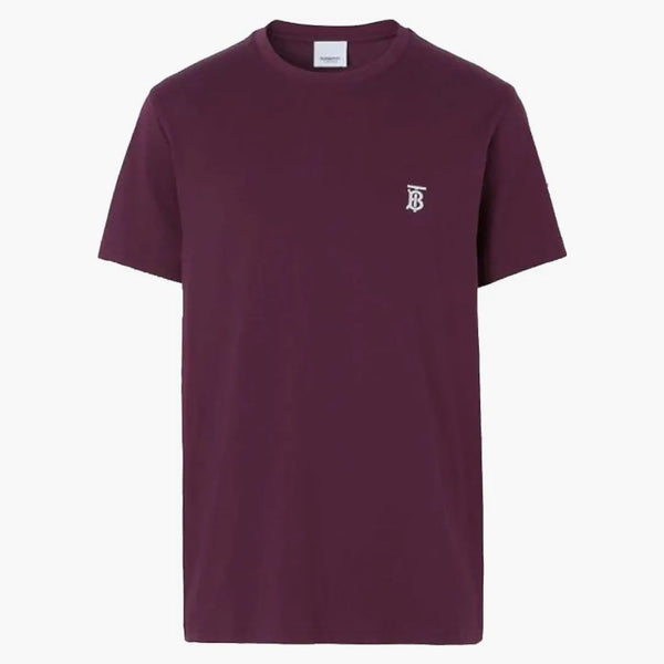 T-shirt di cotone monogramma di Burberry Mont-shirt profondo