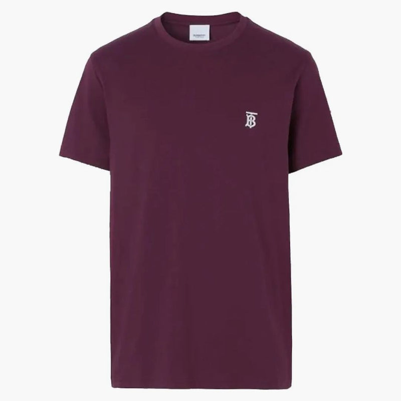 Burberry monogram motiv bomull t-shirt djup rödbrun