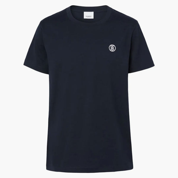 T-shirt in cotone monogramma Burberry Caol Blue/White