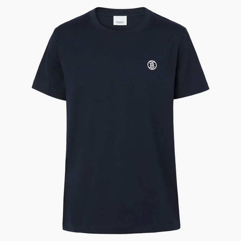 BURBERRY Monogram Motif Cotton T-Shirt Caol Blue/White