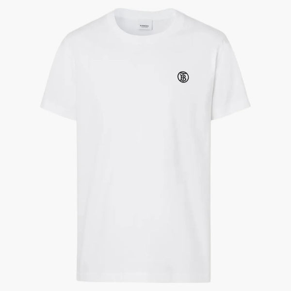 T-shirt in cotone monogramma Burberry Bianco/nero