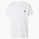 Burberry Monogram motivo bordado en v cuello camiseta blanca