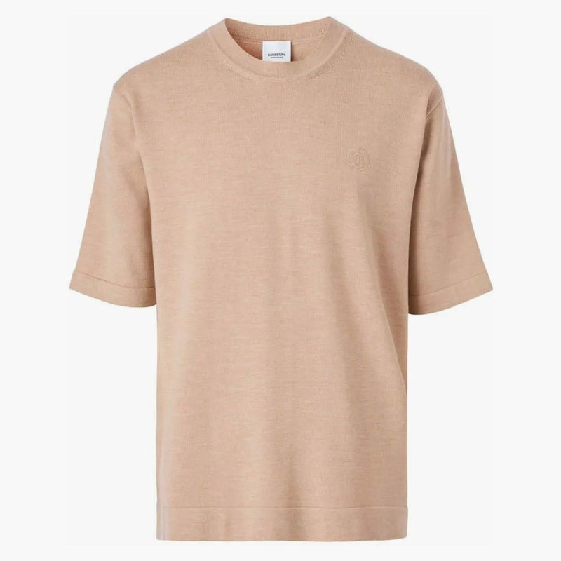 Burberry Monogram Motif Camiseta de lana a la cola Beige