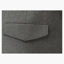 Burberry Monogram Motif Wool Tailored Trousers Gray