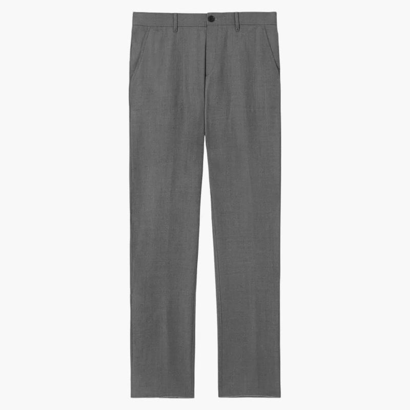 Burberry Monogram Motif Wool Tailored Trousers Grey