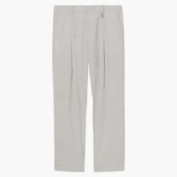 Burberry Monogram Motif Wool Wide-leg Trousers Grey/taupe
