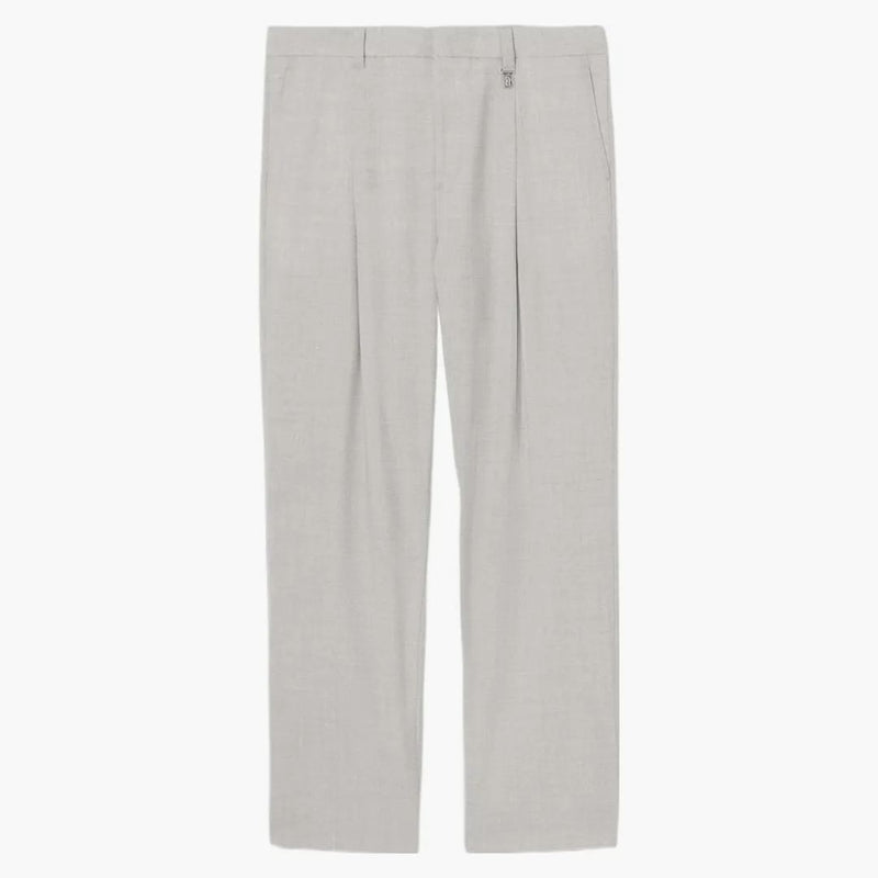 Burberry Monogram Motif Wool Wide-leg Trousers Grey/taupe