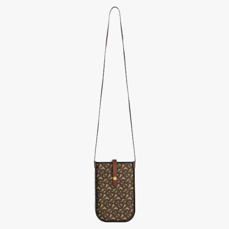 Burberry Monogram Print e-Canvas-kort och telefonfodral med rembryggan Brown