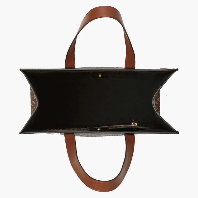 Burberry Monogram-stripe E-Canvas Portrait Bag Brown Multi