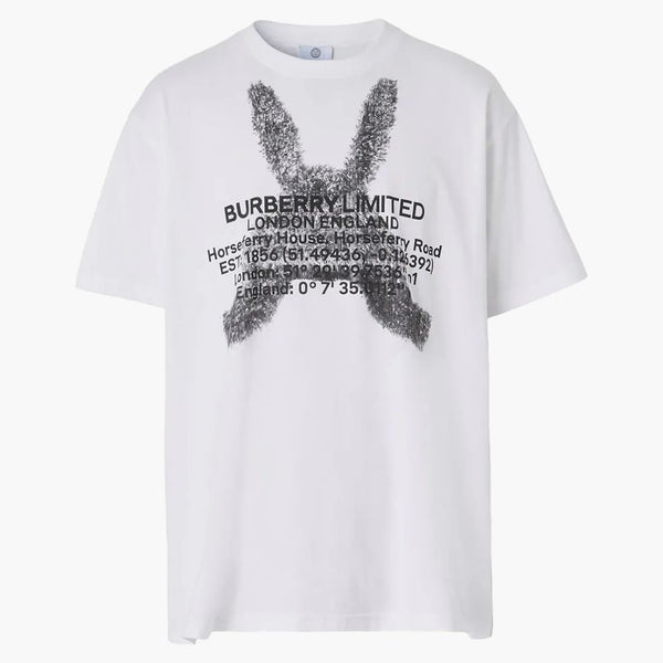T-shirt oversize del montaggio Burberry bianco/nero