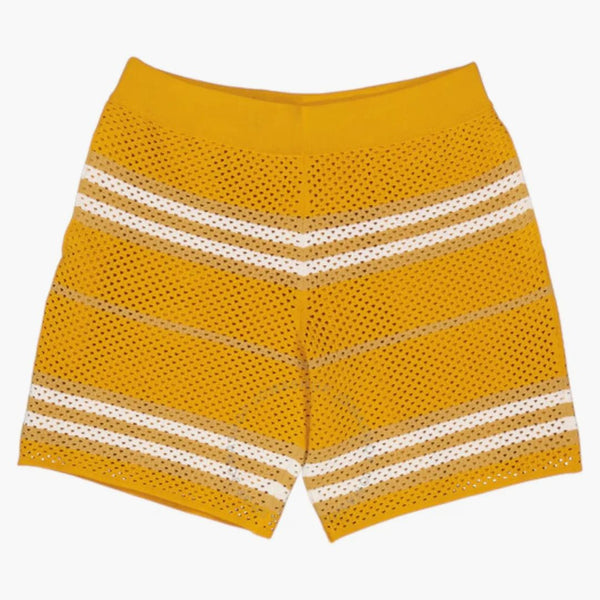 Burberry Morriss Icon Stripe Pointelle Knit Shorts Marigold