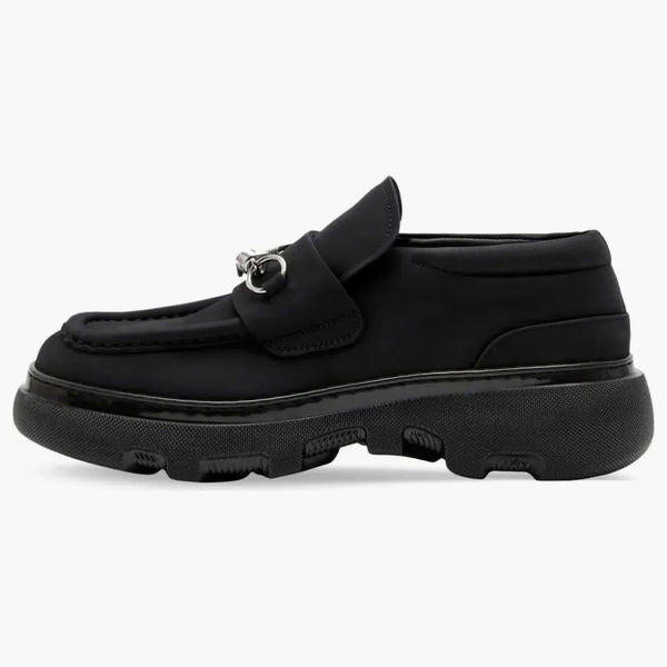 Burberry Nubuck Creeper Clamp Loafers Black (women's)