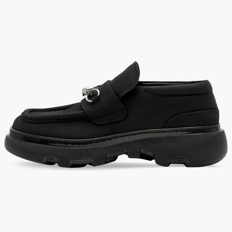 Burberry Nubuck Creeper Clamp Loafers Black (women's)