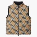 Burberry Nylon Check Packable Hood Gilet Sand IP Check