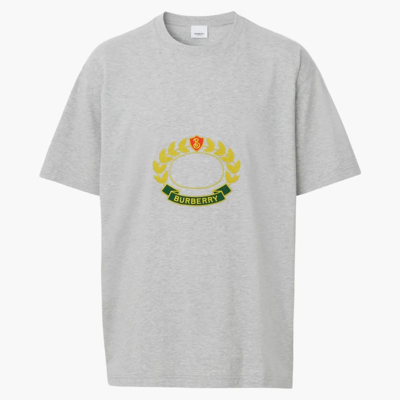 Burberry Oak Leaf Crest Cotton Overdimensionerad t-shirt Pale Grey Melange