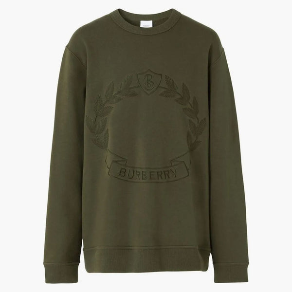 Burberry Oak Leaf Crest-embroidered Sweatshirt Green