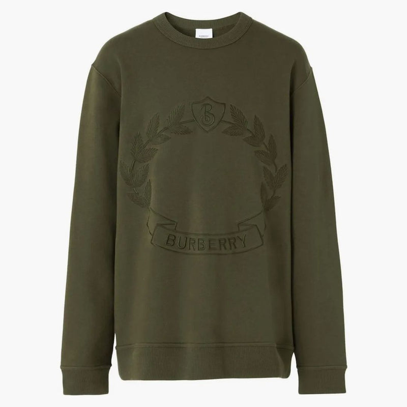 Burberry Oak Leaf Crest-embroidered Sweatshirt Green