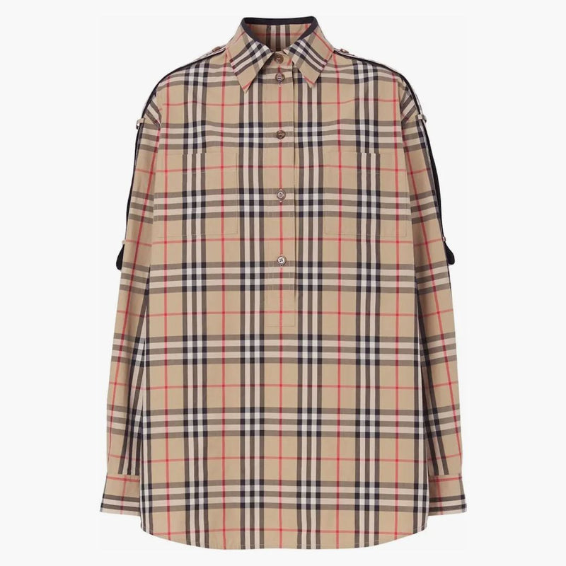 Burberry nadměrná kontrolní košile béžová
