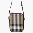 Burberry Paddy Check Canvas Shoulder Bag Taupe Brown