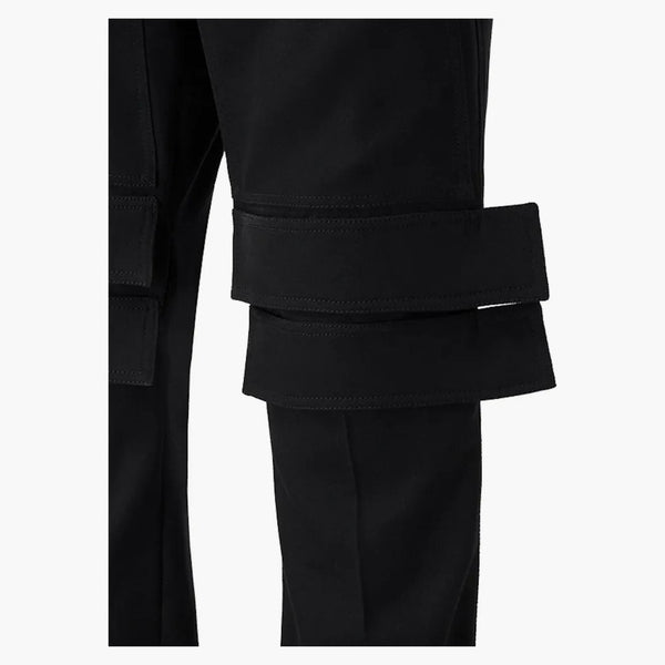 Burberry Panel Detail Grain De Poudre Wool Cargo Trousers Black