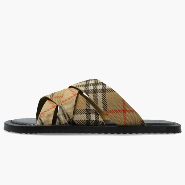 Burberry Pavillion Sandal Check Printed Beige
