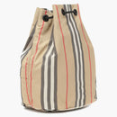 Burberry Phoebe Heritage Stripe Bucket Bag Archive Beige